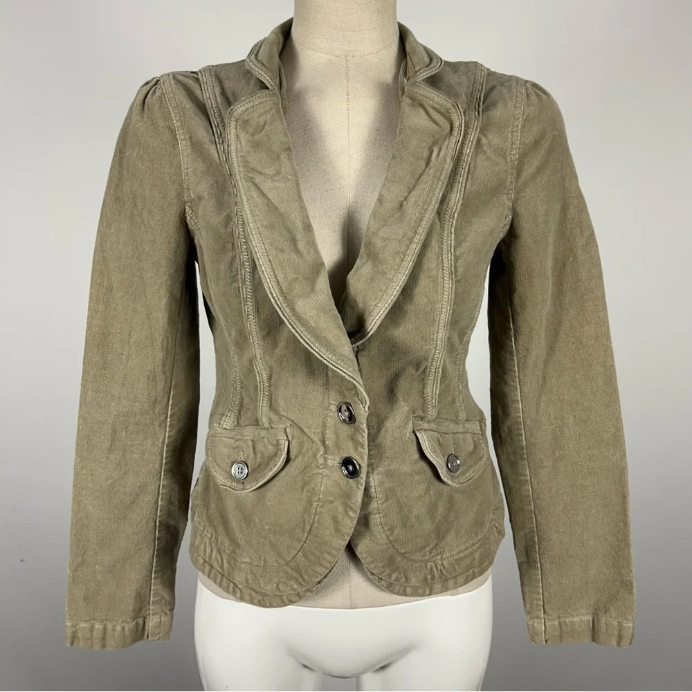 ❤️ White House Black Market Beige Corduroy Blazer Jacket 4 - Picture 3 of 11